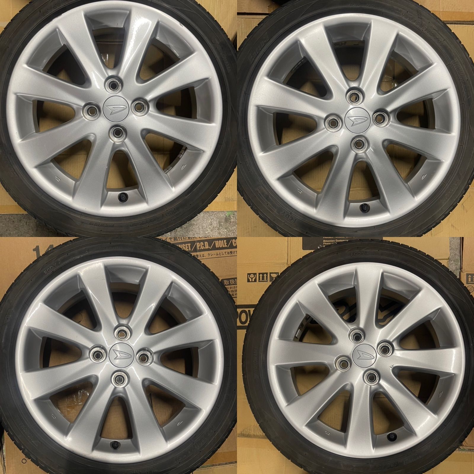 中古 ダイハツ純正 ムーヴカスタム純正16×4.5j+45 4/100 ヨコハマ アース1 165/45R16オマケタイヤ 4本セット！ - メルカリ