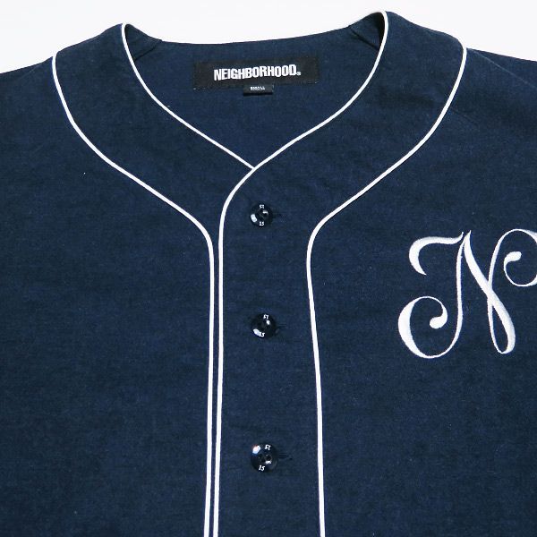 トップス NEIGHBORHOOD BASEBALL SHIRT SS - BLACK NEIGHBORHOOD(ネイバーフッド) 24SSBASEBALL SHIRT SSベース