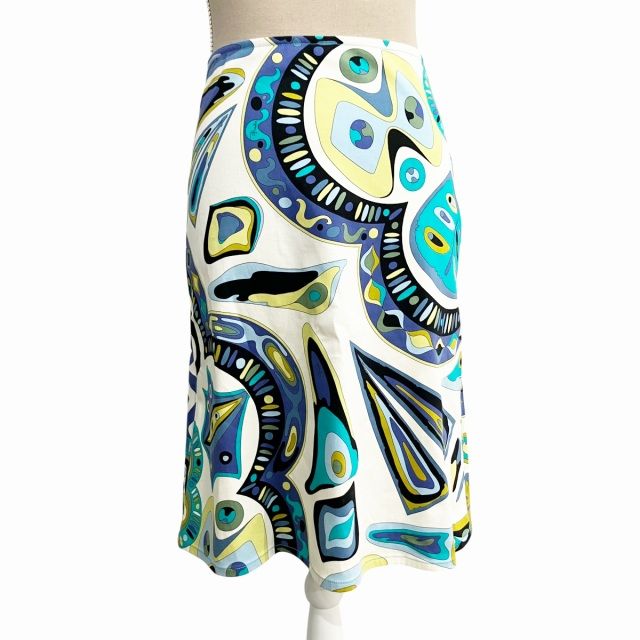 エミリオプッチ EMILIO PUCCI 美品 ひざ丈 スカート 総柄 マルチ