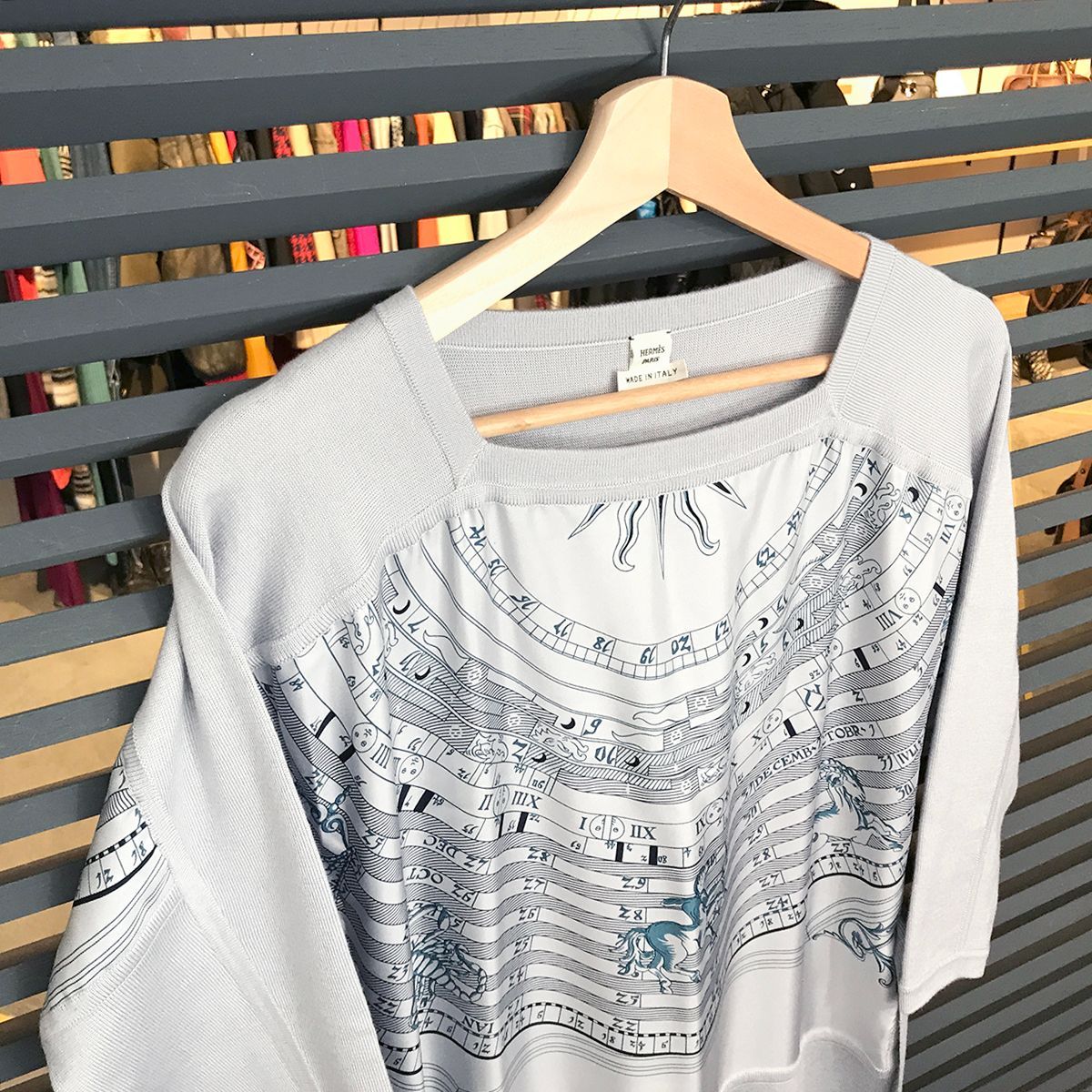 新品同様 エルメス 占星術 ホロスコープ カシミヤ シルク ワンピース
