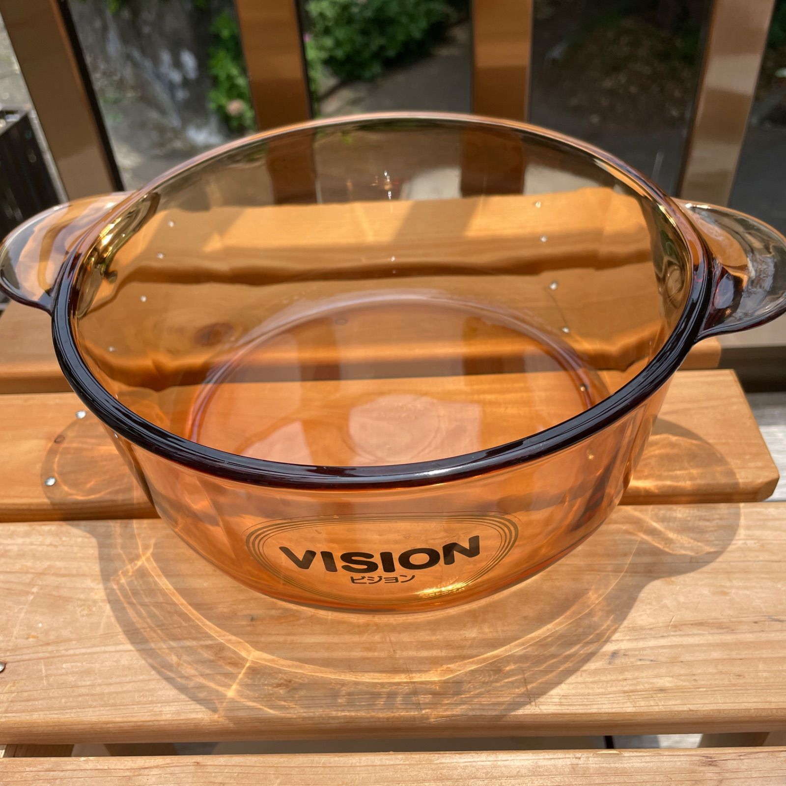 VISION ビジョン　深型両手鍋　ガラス　5L 蓋つまみあり VISIONS ビジョン ガラス鍋 耐熱ガラス アンバー