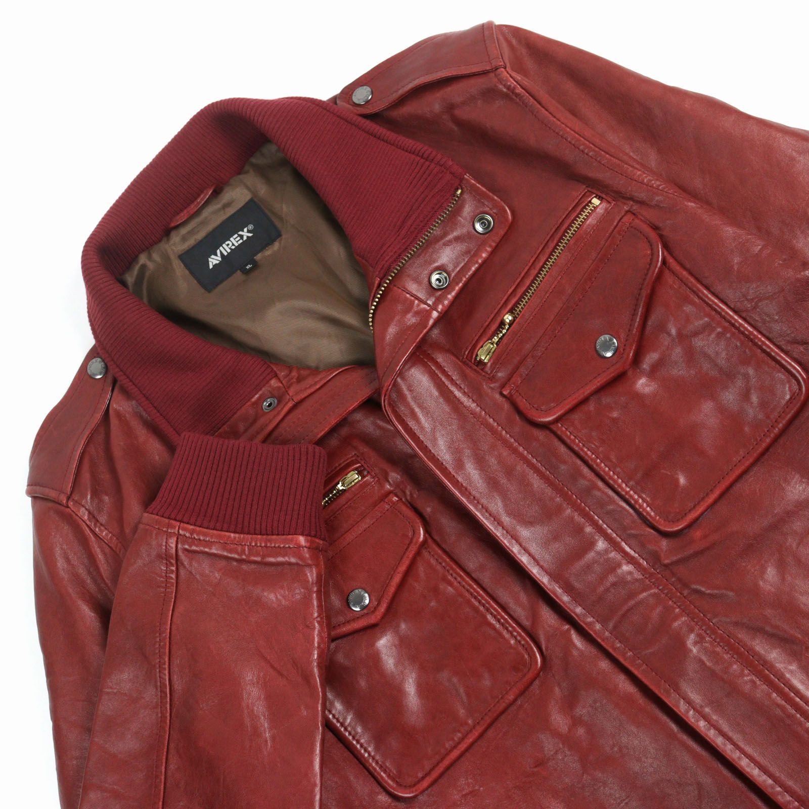 良品○AVIREX アヴィレックス 6101055 MID ZONE JACKET 羊革