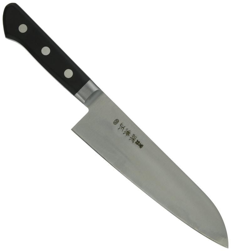 源兼正 Mシリーズ 全鋼 口金付黒合板柄 三徳 180mm 本刃付 KC-718