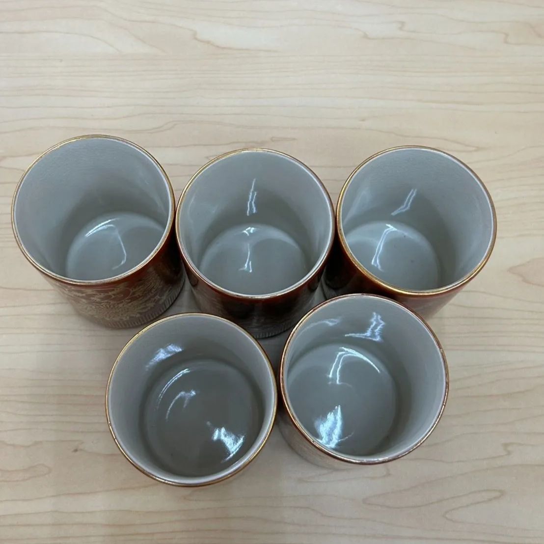 九谷焼 陶器 壺 骨董品 工芸品 レトロ アンティーク ヴィンテージ ◎【✨骨董✨】九谷焼 セット販売 くたにやき 湯呑 コップ