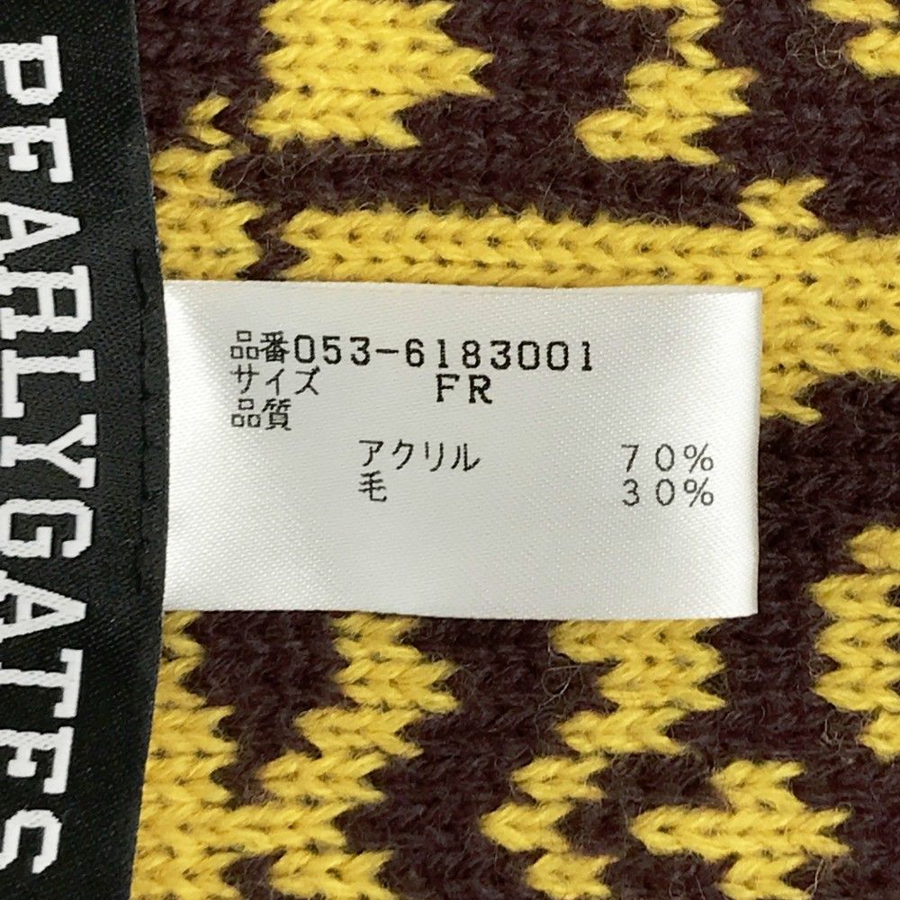 PEARLY GATES パーリーゲイツ ニットマフラー フリンジ フクロウ 総柄