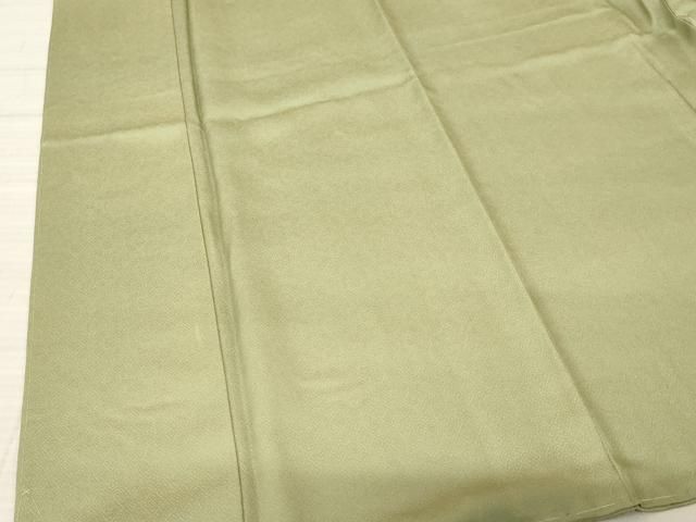 平和屋着物▽上質な色無地 単衣 柳色 正絹 逸品 BAAS7878yc 平和屋着物