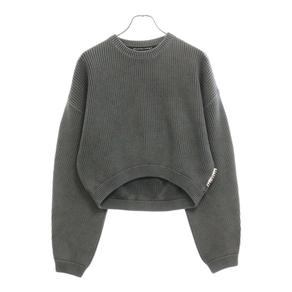 ALEXANDER WANG アレキサンダーワン クロップド コットン ニット セーター ブルー レディース ALEXANDER WANG (アレキサンダーワン) クロップド コットン ニット