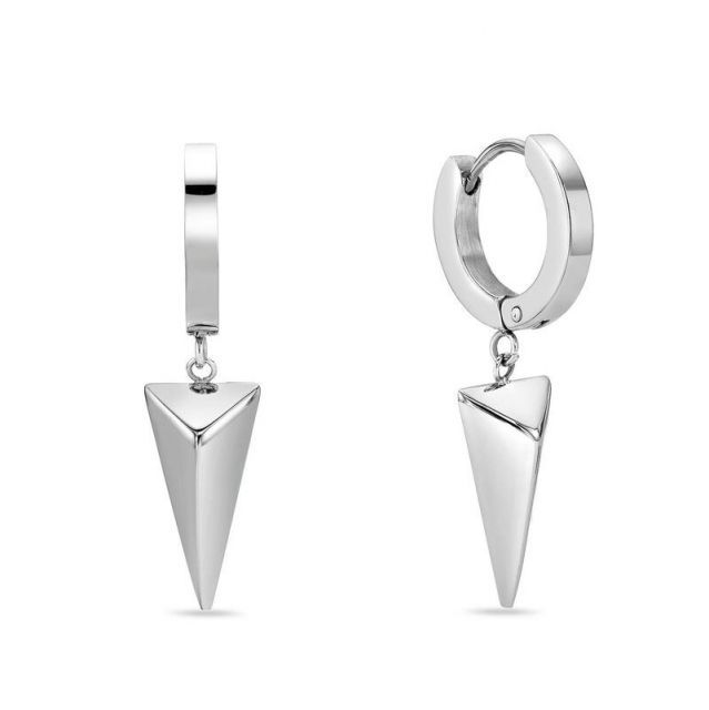  リンクス メンズ ピアス イヤリング Men s LYNX Stainless Steel Pyramid Hoop Earrings イヤリング アクセサリー