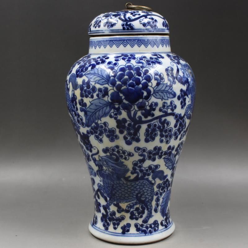 清末民国 鯖牡丹紋蓋缶 茶葉缶  景徳鎮 陶磁器 装飾品 工芸品美術品 置物 鯖牡丹紋蓋缶 茶壺 陶磁器 現代工芸品 美術品 置物 - メルカリ