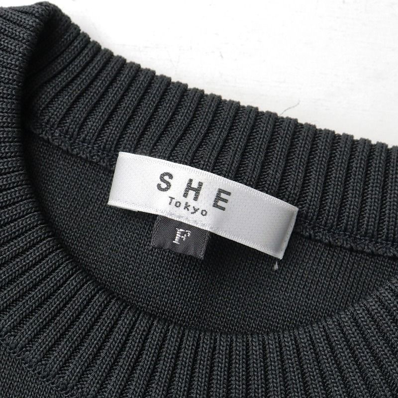 美品 定価35200円 シートーキョー SHE Tokyo S-KN-08 Grit 半袖 クルー  