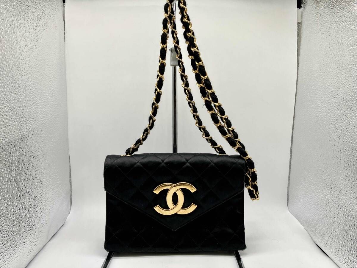 CHANEL シャネル デカココ サテン ミニ マトラッセ チェーン