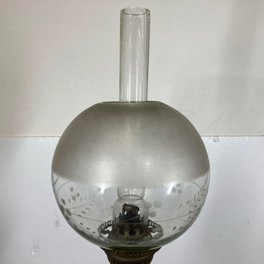 時代 上 特大 オイルランプ 特許2375製歯輪 高さ78.5㎝ トトチ