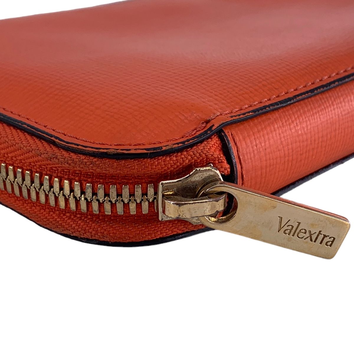 中古】 Valextra ヴァレクストラ V9L06-044-000U-OC ラウンドジップ 長 