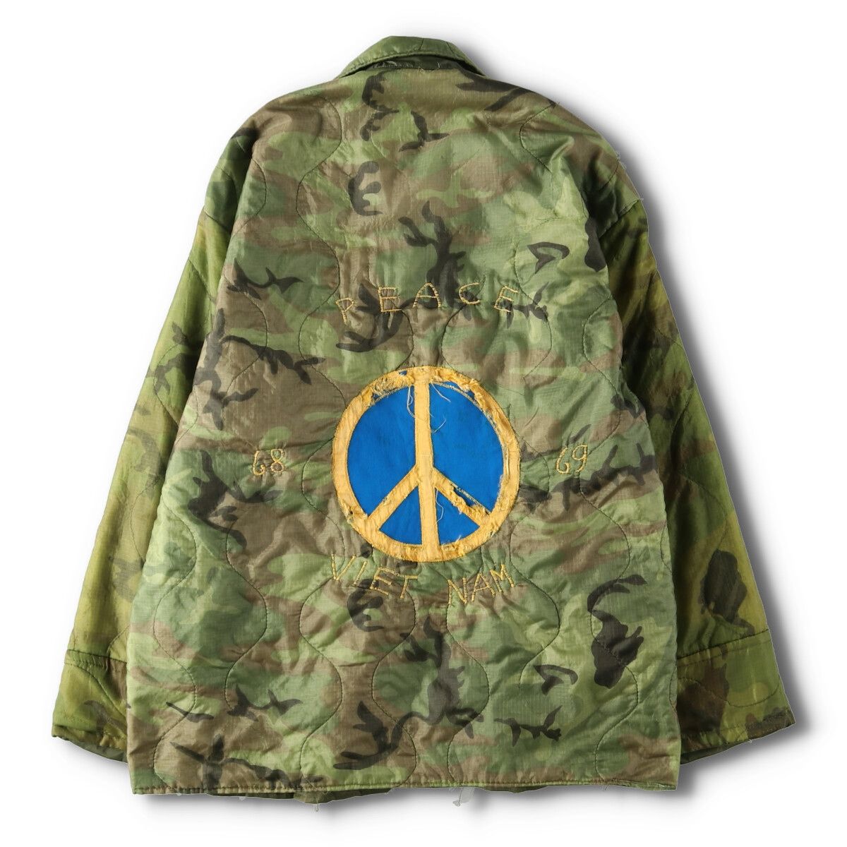 古着 60年代 UNKNOWN 迷彩柄 バック刺繍 キルティング ベトジャン