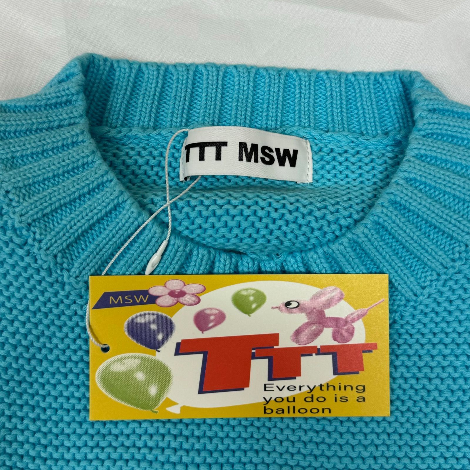 定価60500円 新品 TTT_MSW 23SS Make Love Over Size Damage Knit オーバーサイズ ダメージ ニット  セーター ティーモダンストリートウェア TTT-2023SS-KT02 ライトブルー M 60856A - メルカリ