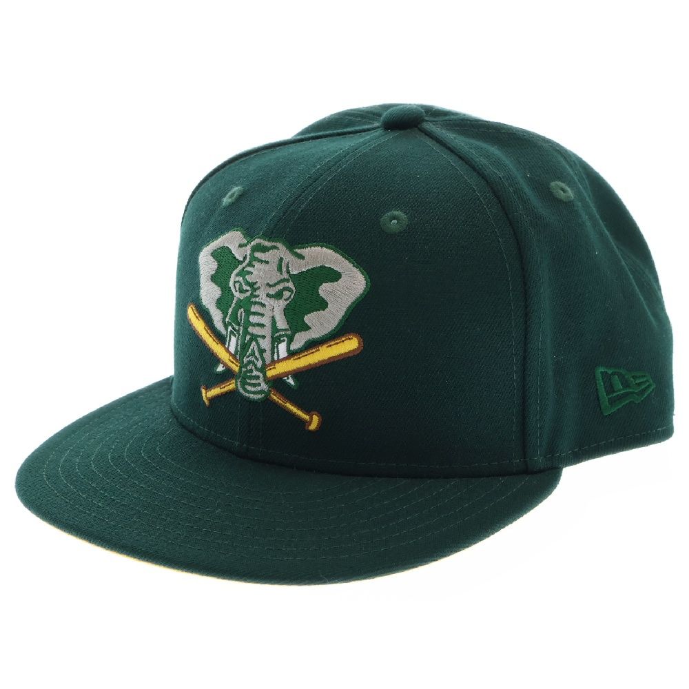 NEW ERA (ニューエラ) ×Oakland Athletics 59FIFTY 50th オークランド アスレチックス 50周年 ベースボールキャップ 帽子 グリーン/イエロー