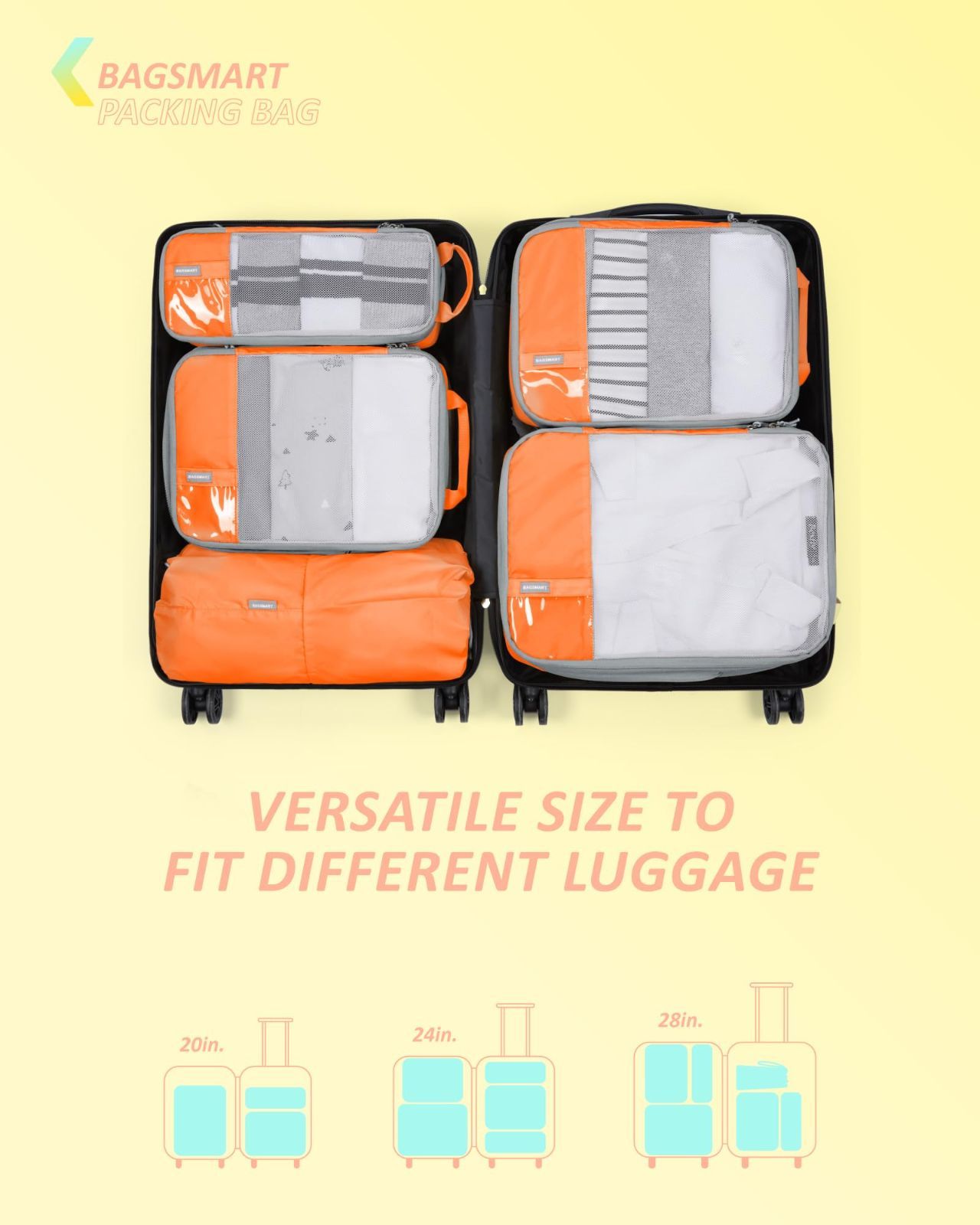 BAGSMART 6セット|4セット|2セット圧縮パッキングキューブ