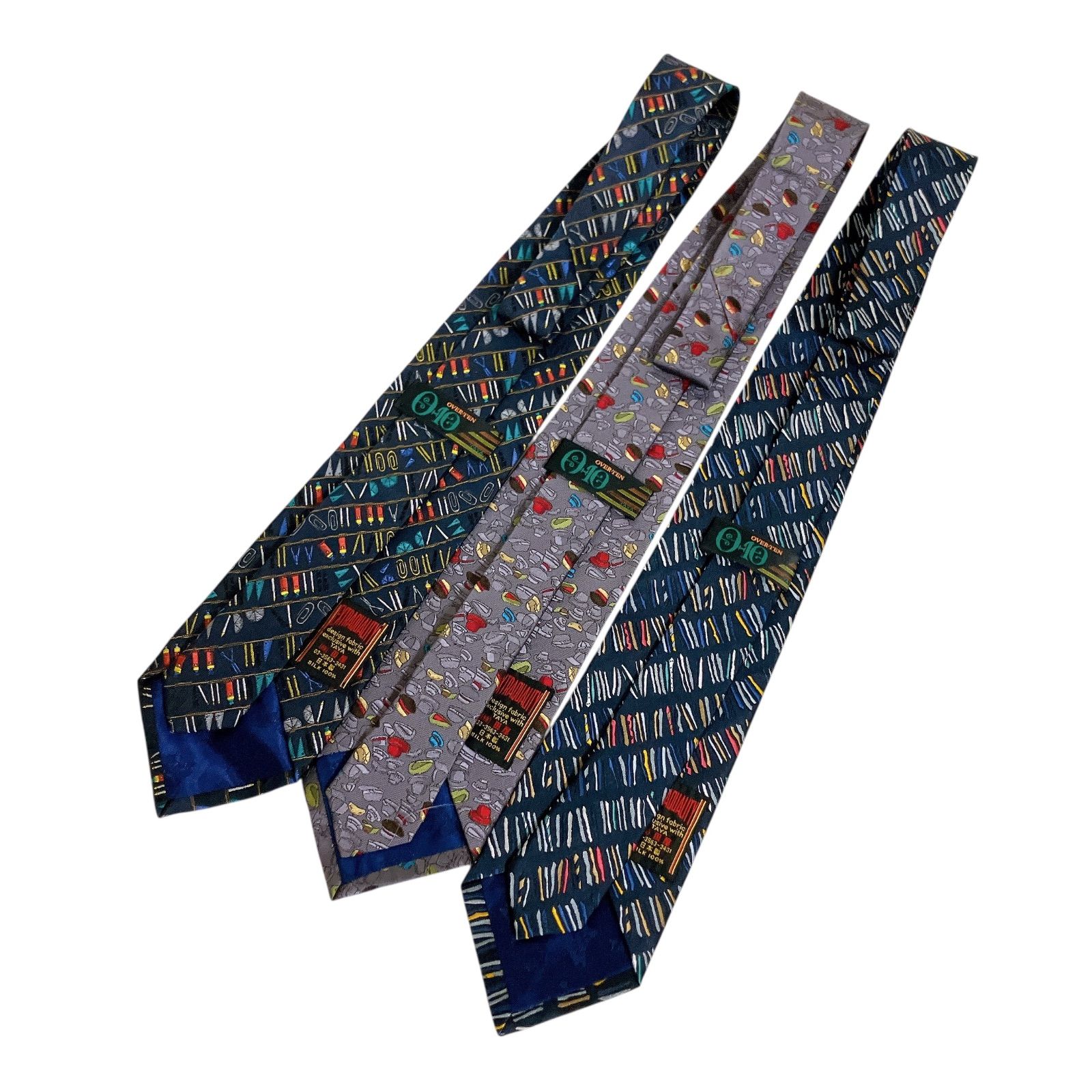 美品】銀座田屋 ネクタイ 青 シルク100% オーバーテン NK17 【美