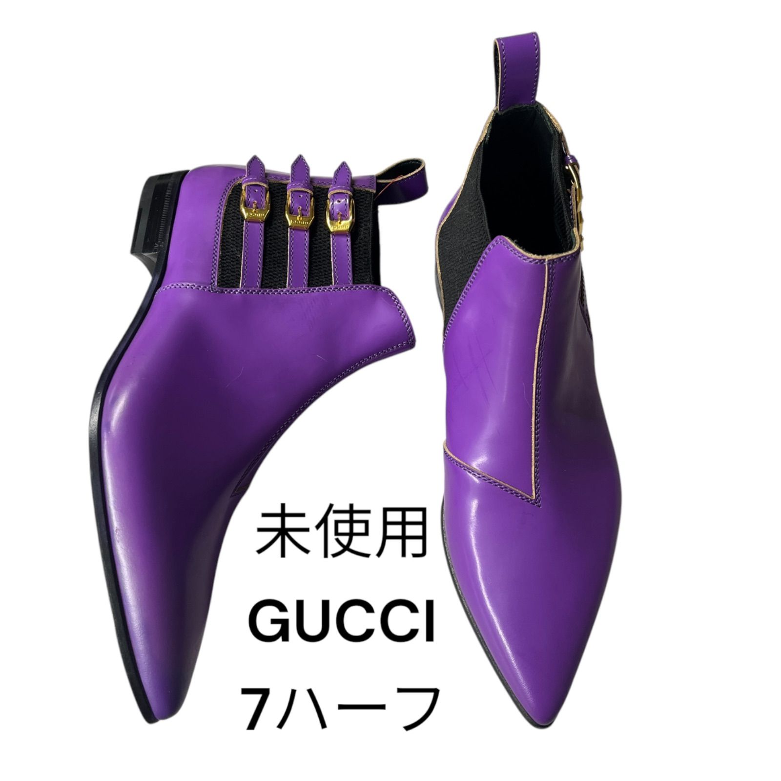 【希少/未使用級】グッチ アンクルブーツ 7.5 カーフレザー グットイヤー製法 ほぼ美品 GUCCI(グッチ) レザーアンクルブーツ 23cm - メルカリ