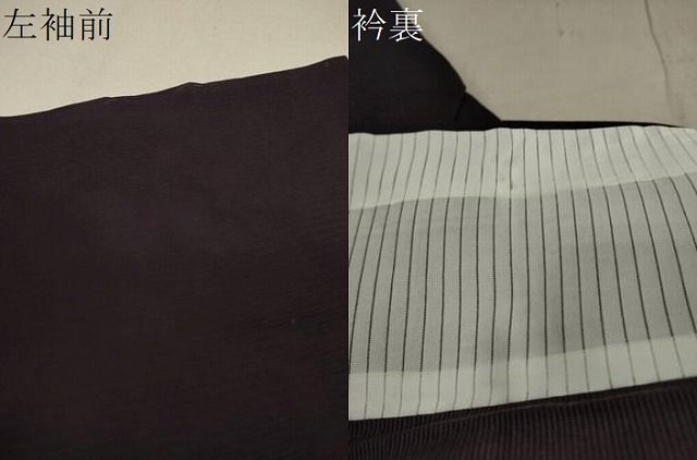 平和屋着物＊夏物 色無地 芝紋紗 黒鳶色 正絹 逸品 AAAZ4587jd