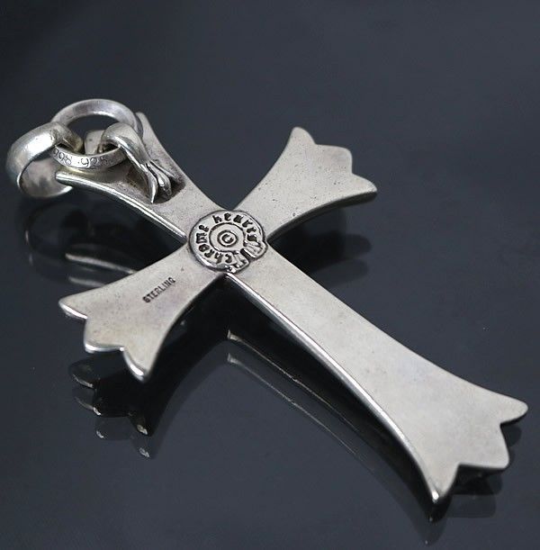 CHROME HEARTS 銀座店 クロムハーツ ラージクロス ウィズベイル ネックレス トップ メンズ シルバー SV925 100606