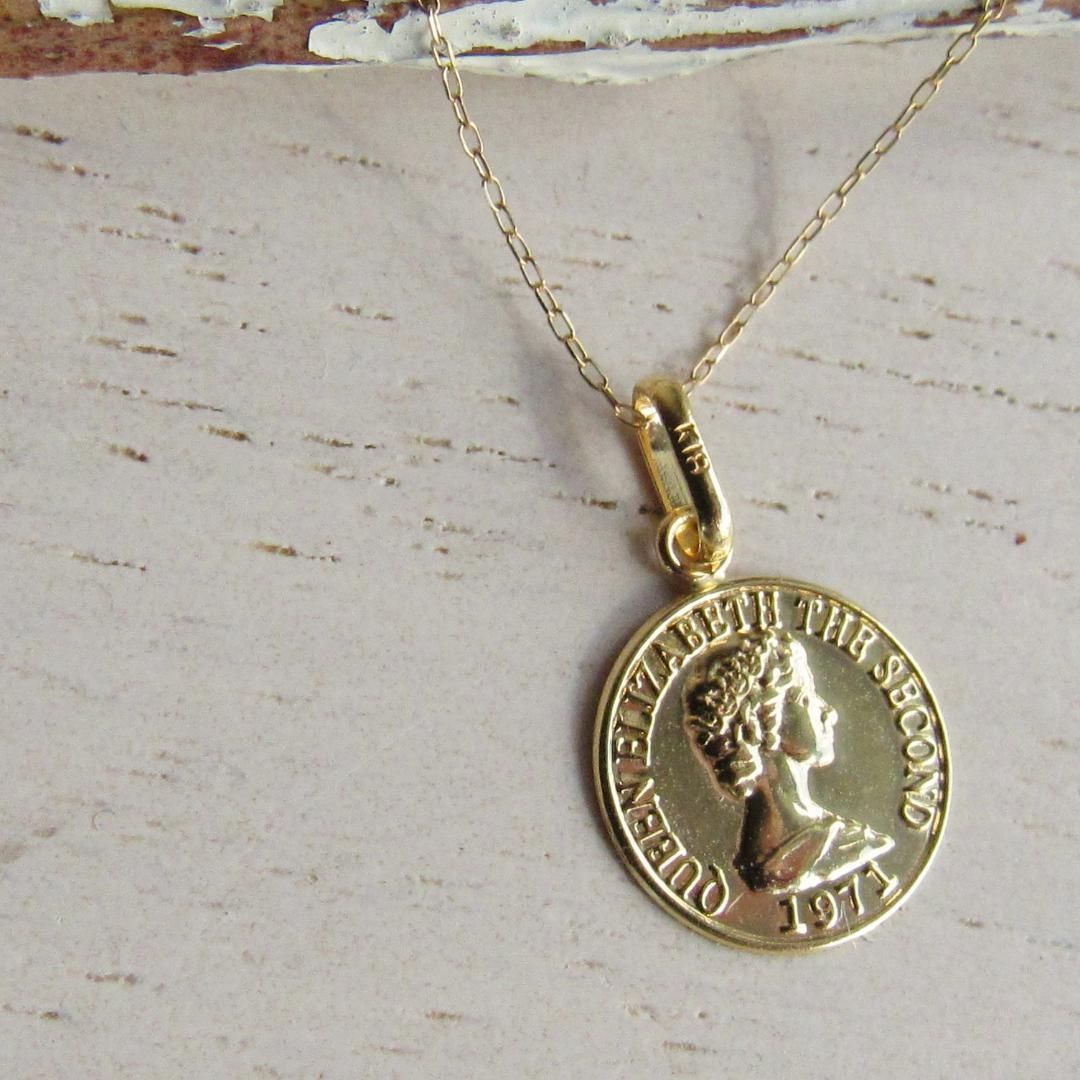 K18 18K コイン ネックレス トップ 刻印 新品 新品未使用 本物 M