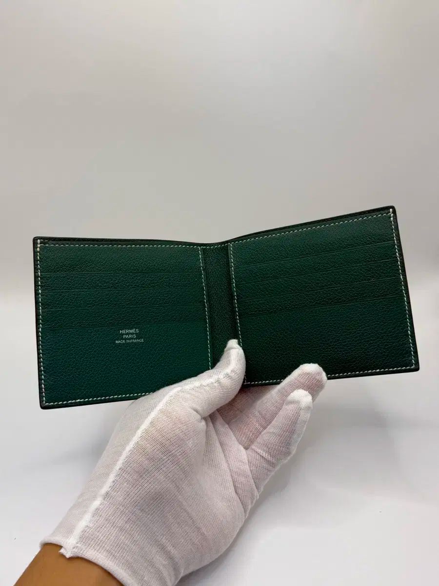 Hermes CITIZEN シチズン 二つ折り財布 ツートン グリーン