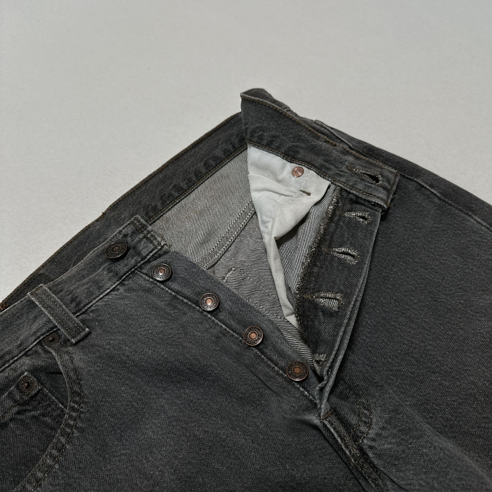 90s USA製 リーバイス501 先染め ブラックデニム 刻印552 Levi
