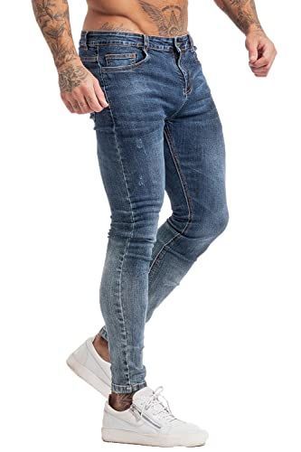 30_ダークブルー GINGTTO ジーンズ メンズ スキニーパンツ ストレッチ テーパードパンツ スリム 春夏秋冬 30 ダークブルー