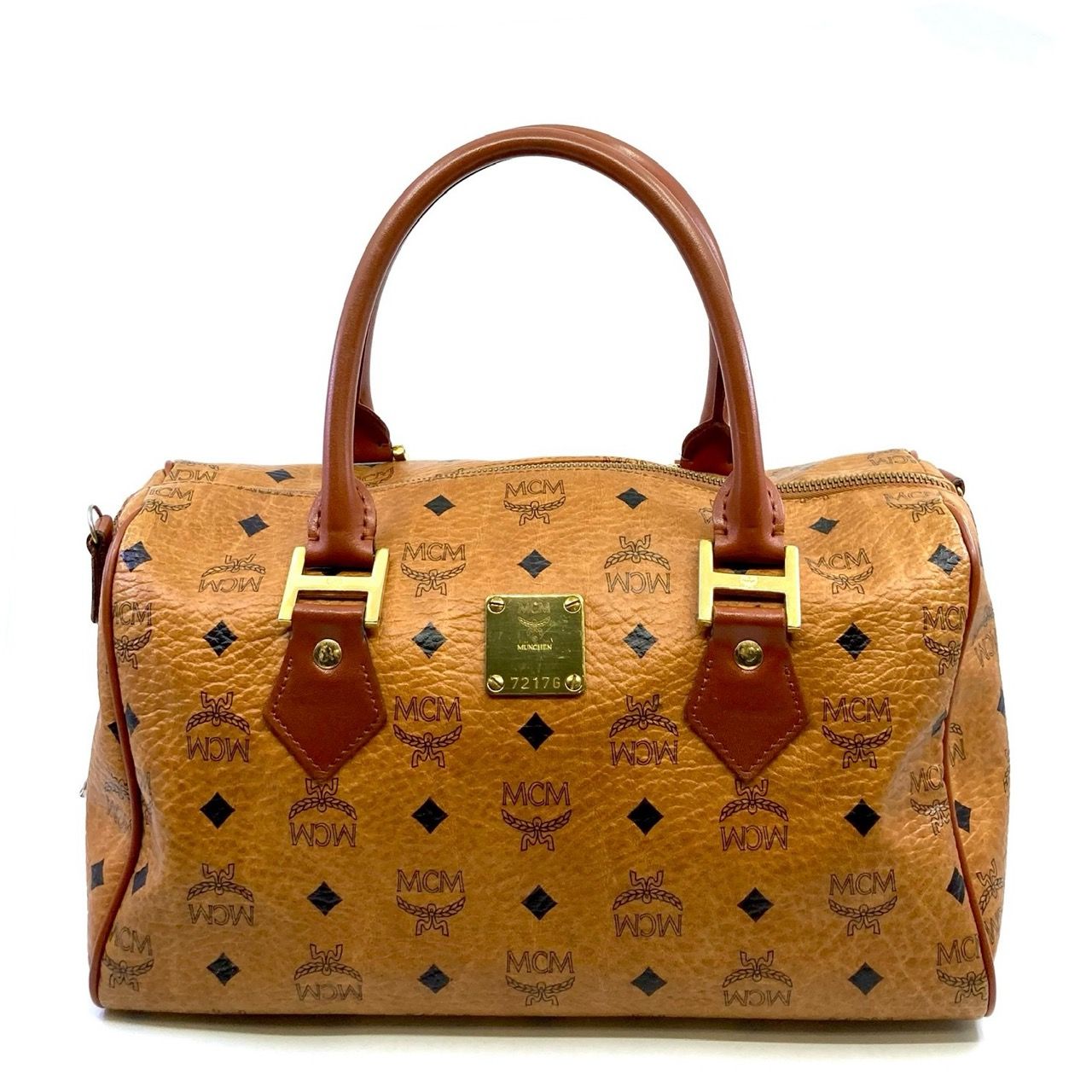 【極美品】MCM エムシーエム　ミニボストンバッグ　モノグラム　ヴィセトス柄 MCM エム・シー・エム ヴィセトス柄 ミニ ボストン バッグ