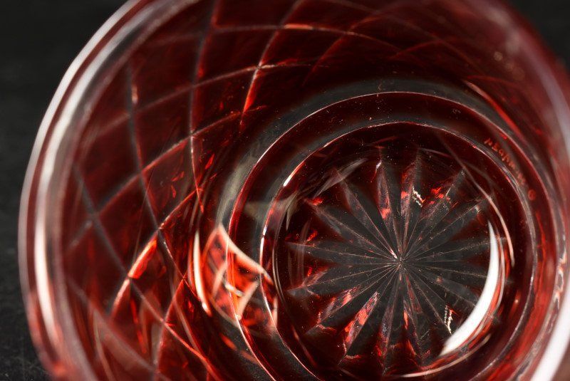 色被せガラス切子猪口 島津