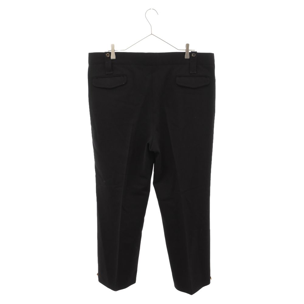 GUCCI (グッチ) 裾ボタンウールスラックスパンツ ブラック 301 0771