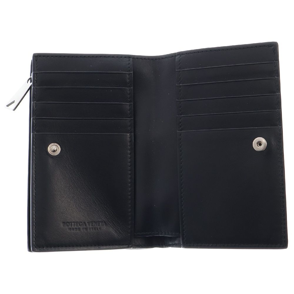 ボッテガヴェネタ BOTTEGA VENETA レザー二つ折り財布 ブラック