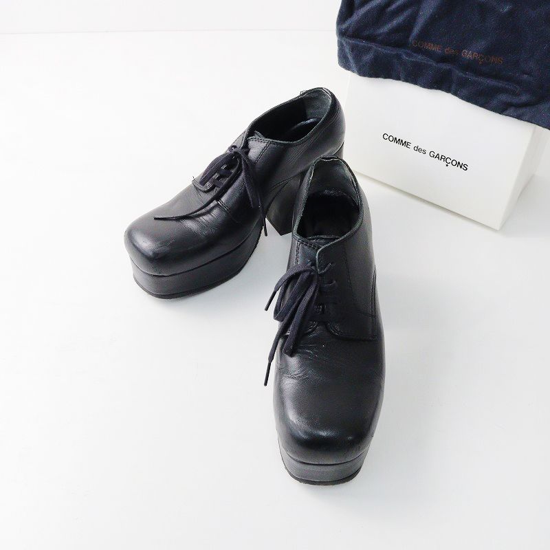 ◼️comme des garcons レザーレースアップシューズ厚底 ◼️comme des garcons レザーレースアップシューズ厚底