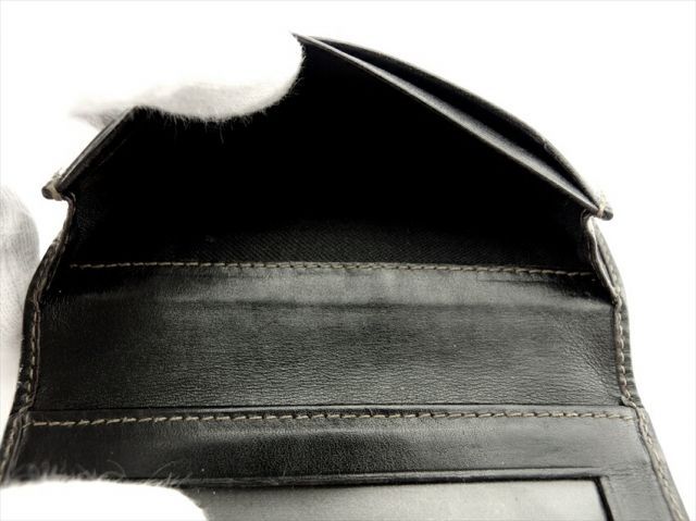 【美品】FENDI　ペカン柄　名刺入れ　レザー　ブラック×ブラウン フェンディ カードケース 名刺入れ パスケース レディース