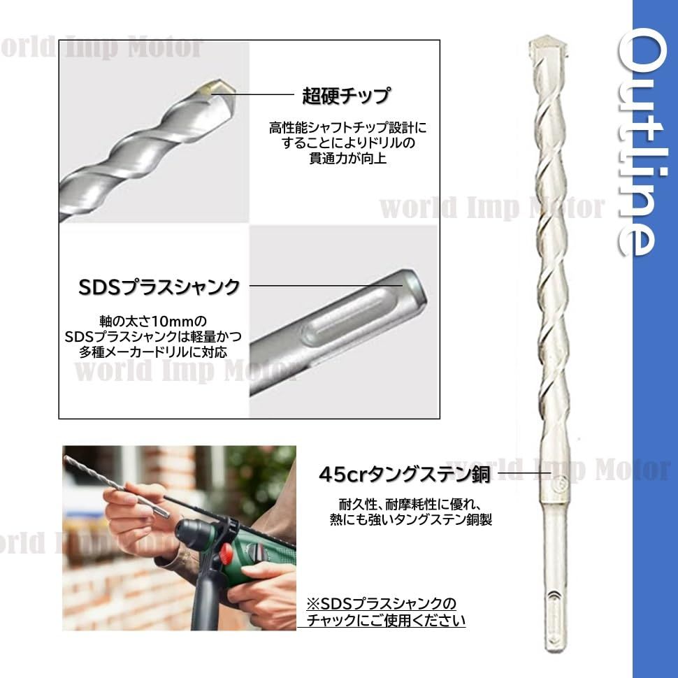17本 ドリルビット セット SDS ハンマービット 電動 ハンマー 用 