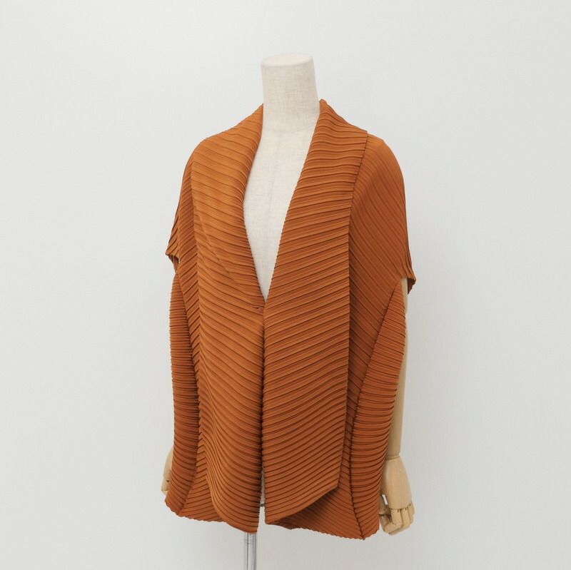 ISSEY MIYAKE - ■未使用品■2021AW ISSEY MIYAKE イッセイミヤケ プリーツ シャツ ジャケット カーディガン レディース サイズ2 ブラウン 202400513/GP7895 □未使用品□ISSEY MIYAKE イッセイミヤケ カーディガン サイズ2