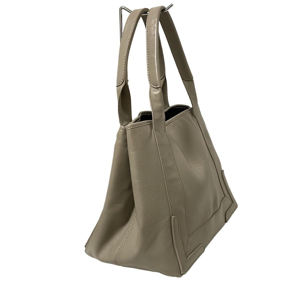 バレンシアガ ネイビーカバスS キャンバス レザー トートバッグ A4