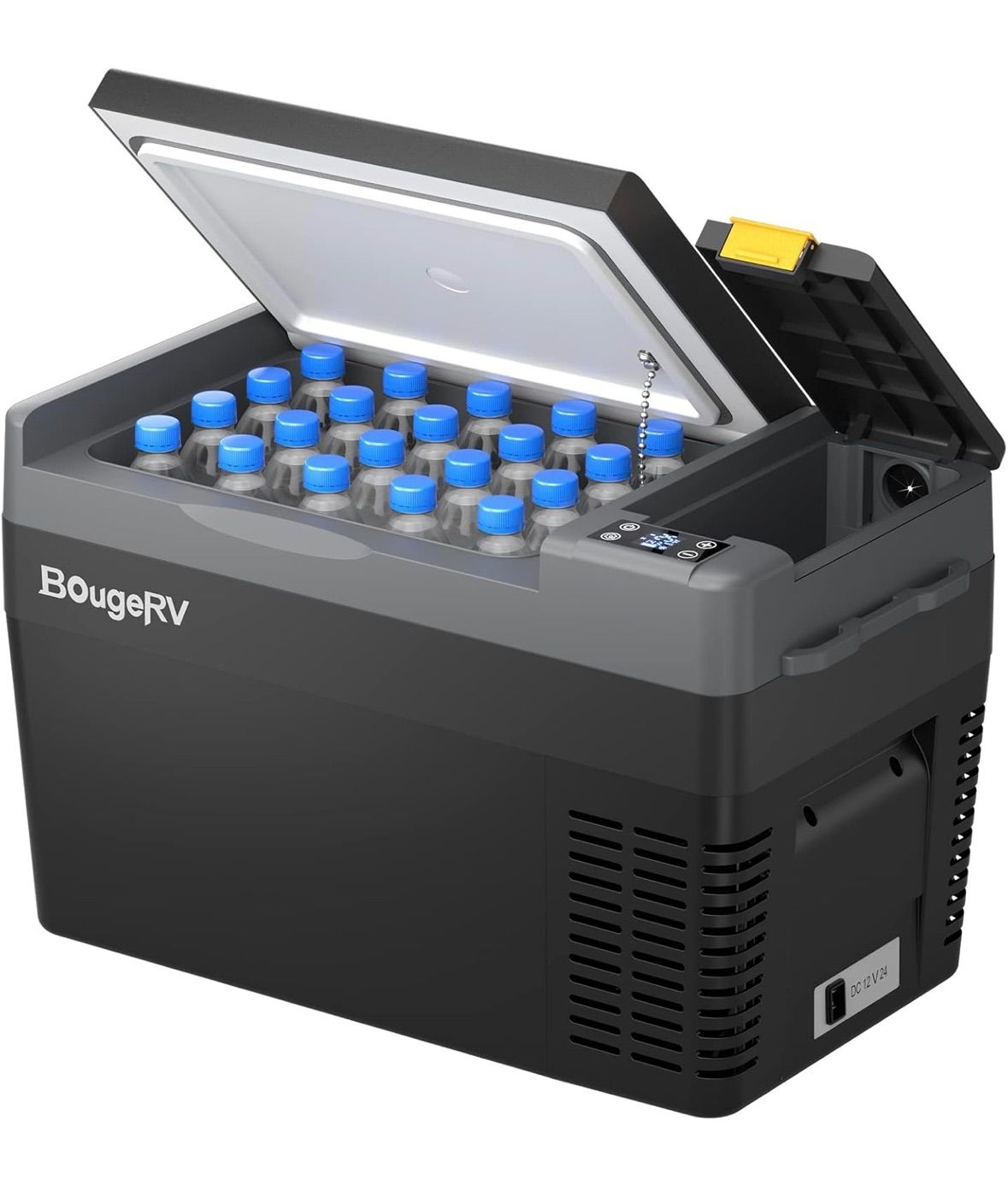 BougeRV 車載冷蔵庫 29L -22℃~10℃ 急速冷凍 ポータブルれいぞうこ バッテリー内蔵 車載冷蔵冷凍庫 3WAY電源 DC12V|24V AC100V 大容量 クーラーボックス