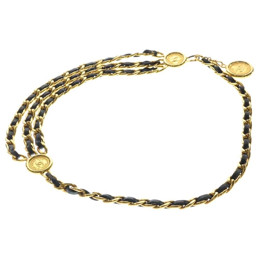 CHANEL (シャネル) チェーンベルト ココマーク 3連 ゴールド GP
