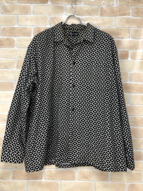 【中古】 GAKKIN ガッキン 長袖シャツ 総柄 ベージュ×ブラック XL 111433993