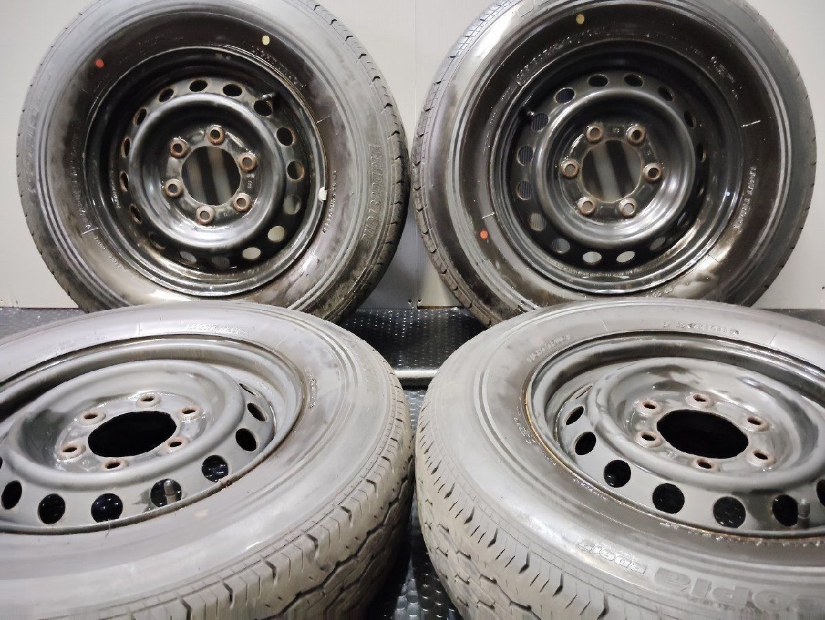走行短め BS BRIDGESTONE RD613 195 80R15 夏タイヤ トヨタ 200ハイエース 純正ホイール 15インチ 5.5J6HPCD139.7 35 23年製 KTM517