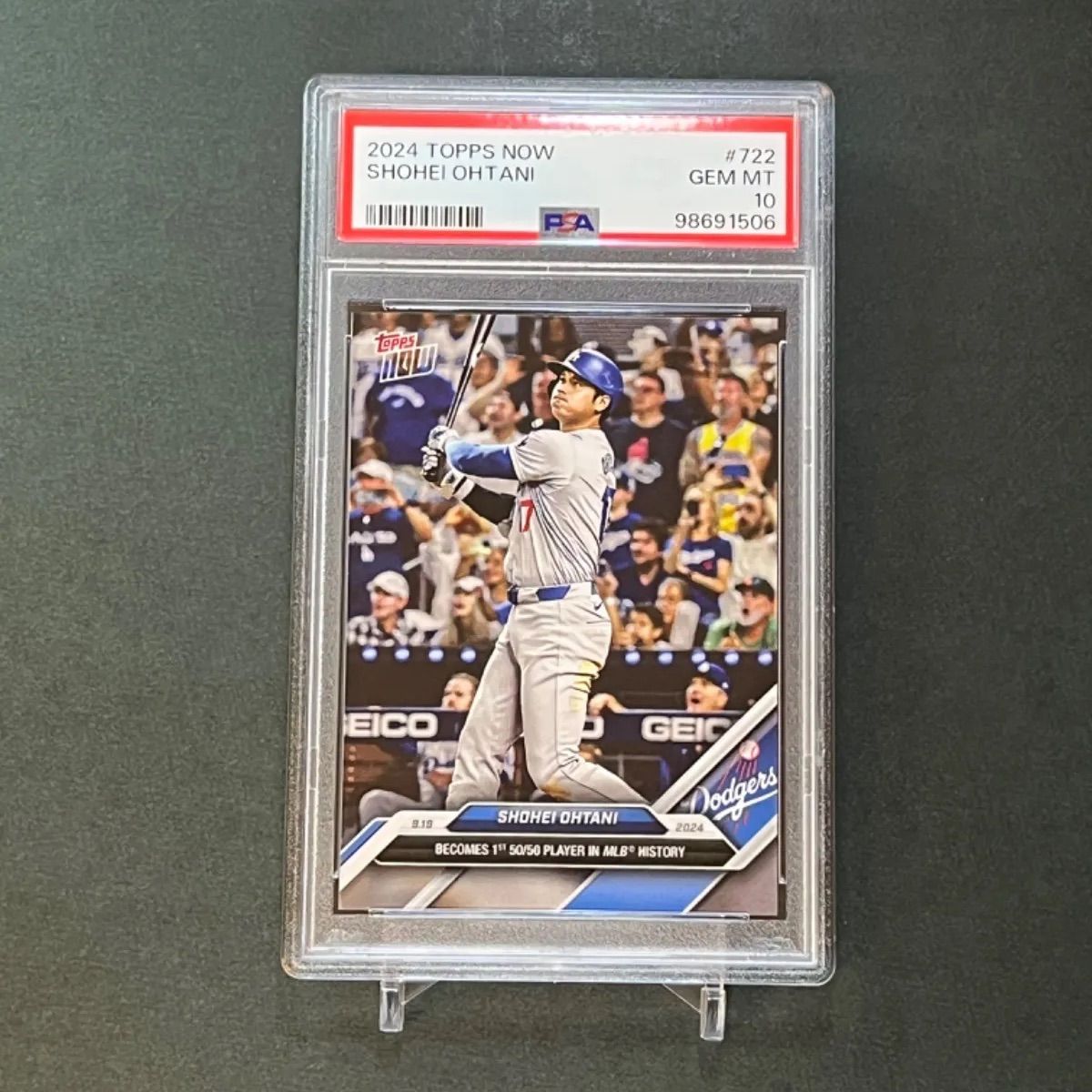 PSA10】PSA専用袋入！大谷翔平メモリアルHR！史上初50本塁打50盗塁を達成 2024 Topps now #722 Shohei Ohtani  - メルカリ