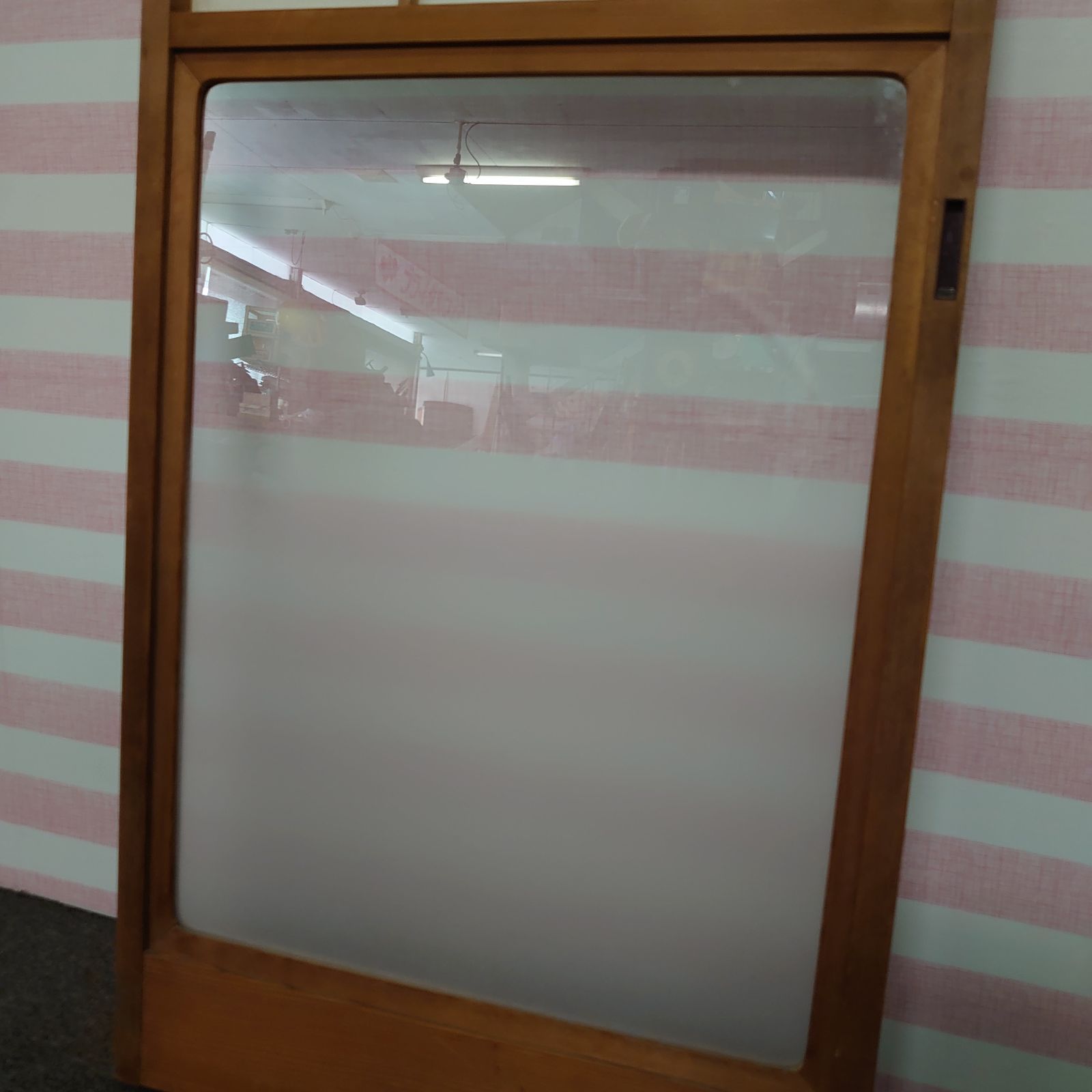 建具 四枚セット 一枚割れ有り すりガラス 障子 ガラス 昭和 レトロ 
