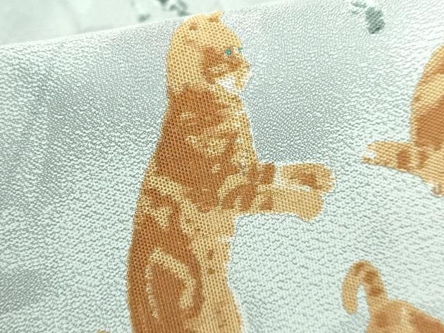 平和屋本店□極上 西陣 とみや織物謹製 とみや帯 太鼓柄袋帯 猫 証紙