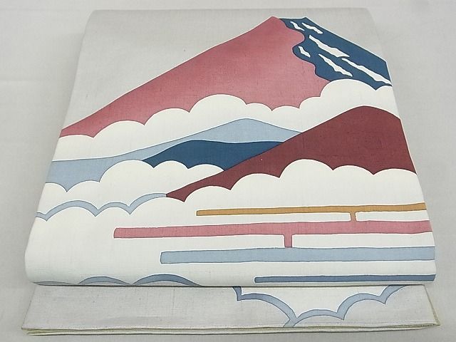 平和屋本店□極上 希少柄 訪問着・袋帯セット 紬地 型絵染 日本地図