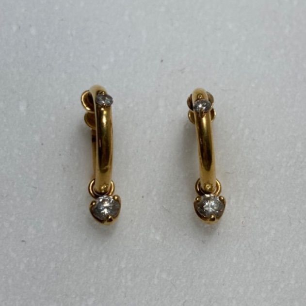 K18刻印入りゴールドイヤリング. 楽天市場】K18イヤリング ピアリング(14mmラウンド)(18金 18k