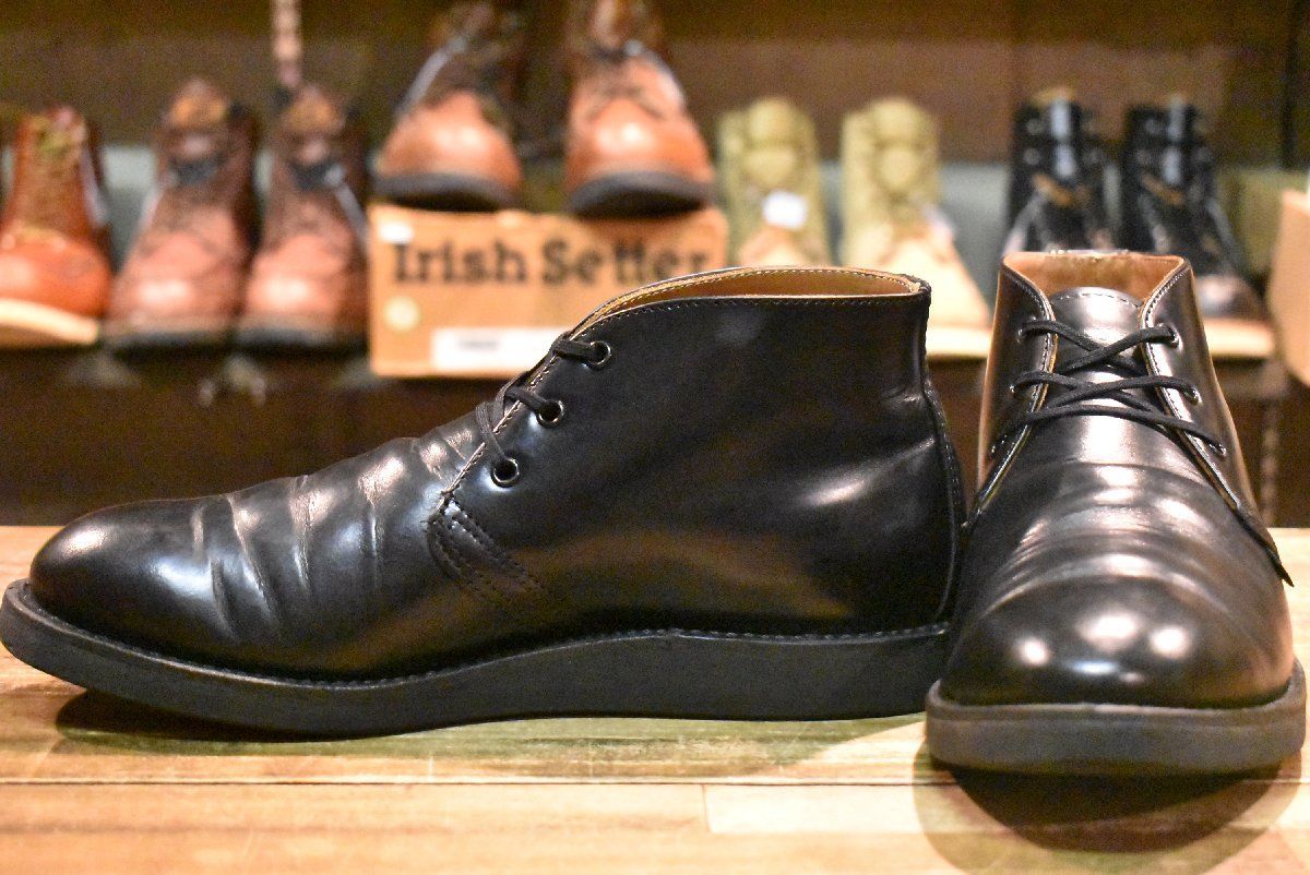 7.5D 11年 レッドウィング 9196 ポストマン チャッカ 黒 ブラック シャパラル 短靴 編み上げ ブーツ redwing HOPESMORE FE167