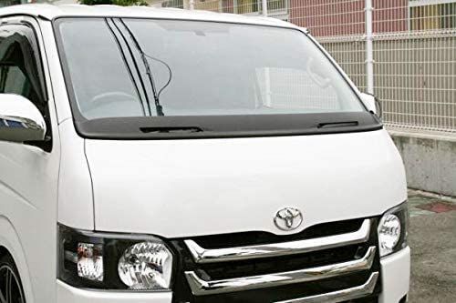 ハイエース 200系 1型 2型 3型 4型 5型 6型 7型 標準ボディ用 メッシュタイプ エアロワイパーガード ワイパーシェル マットブラック FFCRYSTALESIA_COM