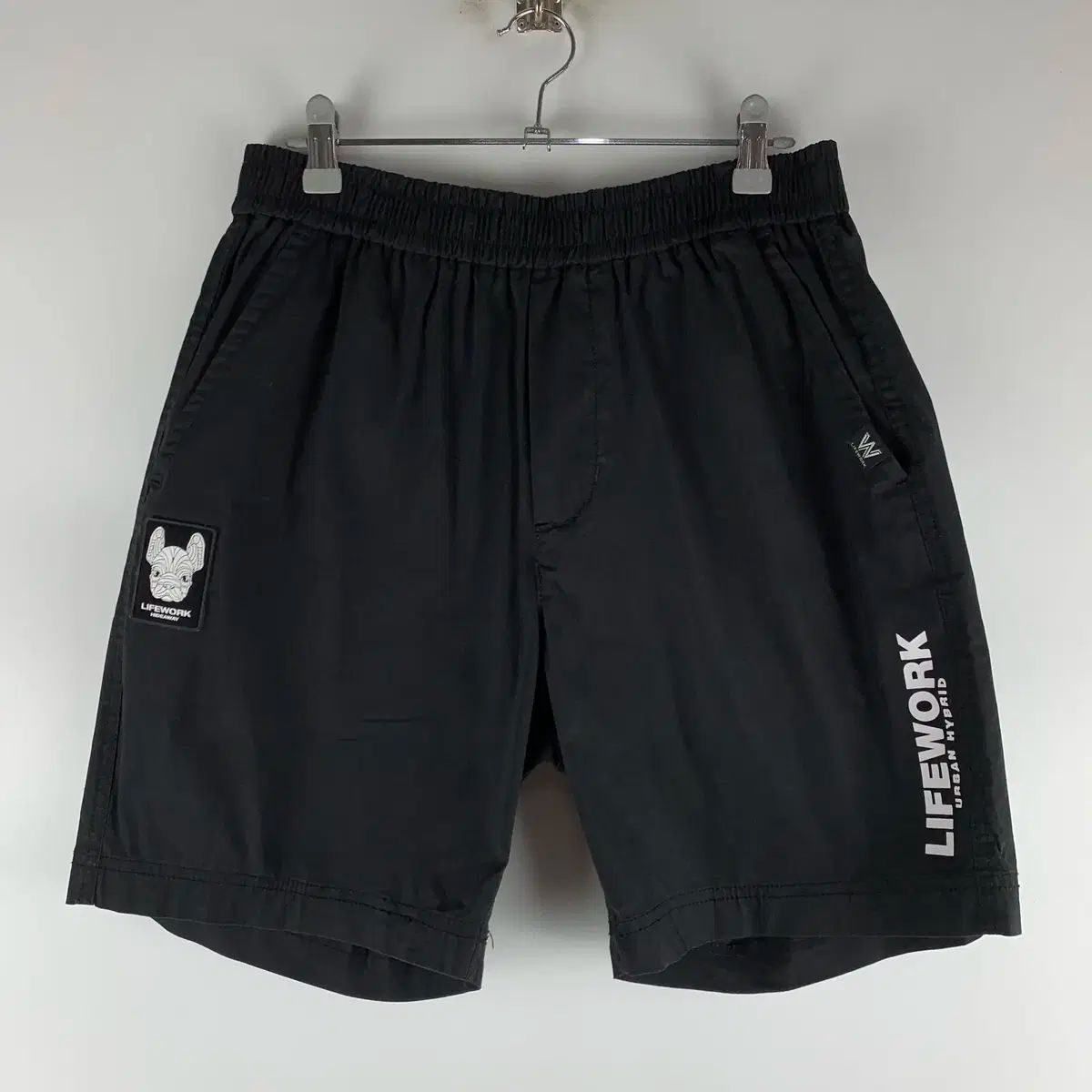 Life Work(ライフウォーク) 黒 ウーブン トレーナー ハーフパンツ M 250605